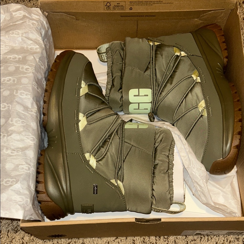 UGG Sage Green Puffer Boots